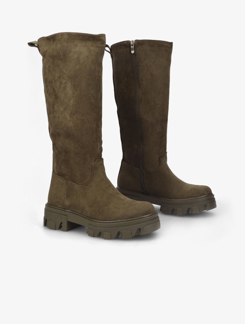 Bottes en suédine - Kaki - 5