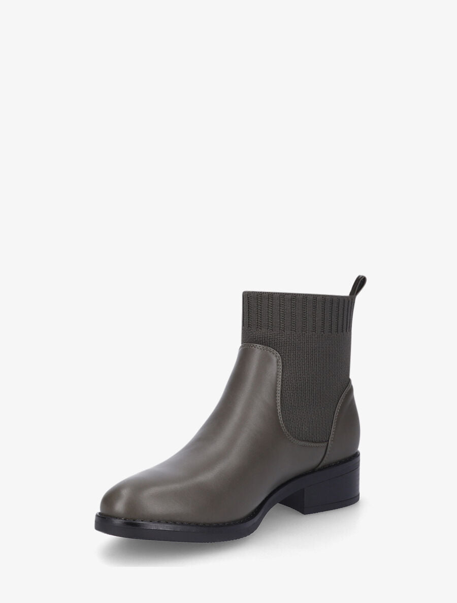 Bottines plates style chaussettes - Kaki - 3