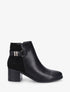 Bottines mi-haute en simili et suédine - Noir - 5