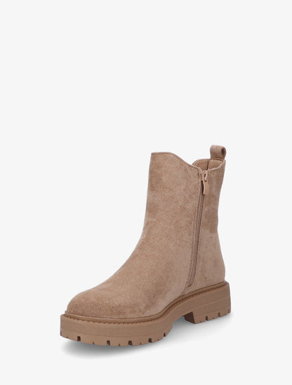 Boots montantes en suédine à double boucle - Camel - 3