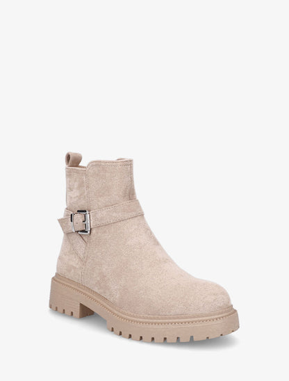 Boots plates en suédine - Beige - 2