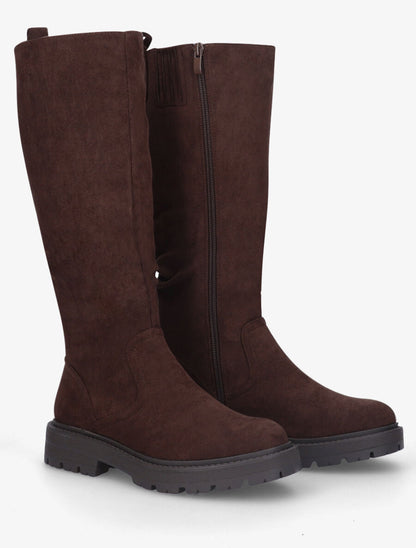 Bottes en suédine - Marron - 4