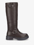 Bottes en simili à semelle crantée - Marron - 1