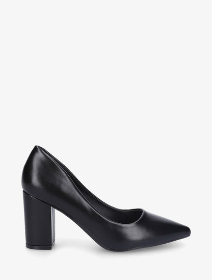 Escarpins pointus talon carré - Noir - 1