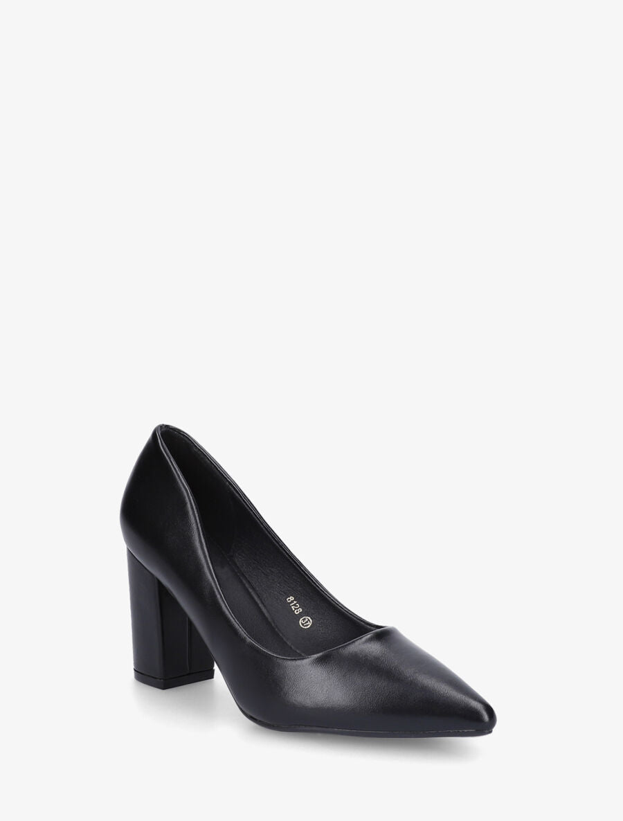 Escarpins pointus talon carré - Noir - 2