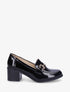 Mocassins vernis à talon - Noir - 5