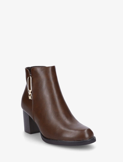 Bottines à talon et bijou - Marron - 2