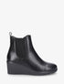 Bottines compensées en simili - Noir - 1
