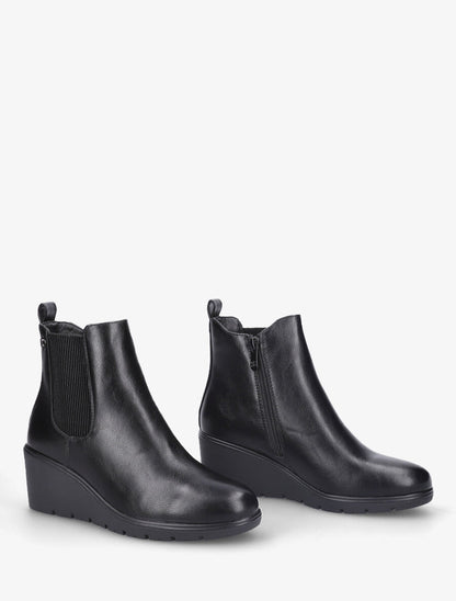 Bottines compensées en simili - Noir - 4