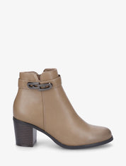 Bottines en simili à boucle - Taupe - 1