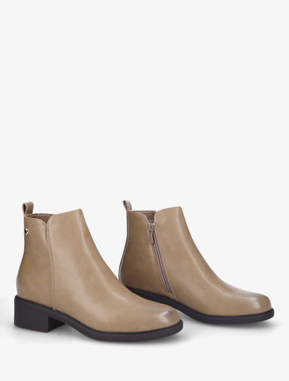 Bottines basiques en simili - Taupe - 4