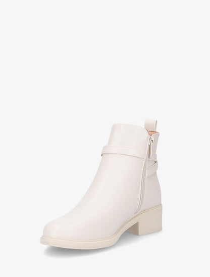 Bottines élastiquées à boucle - Beige - 3