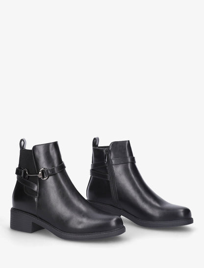 Bottines élastiquées à boucle - Noir - 4