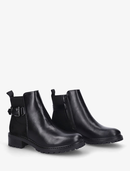 Bottines bi-matière à boucle - Noir - 4