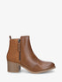 Bottines bi-matière à zip - Camel - 1