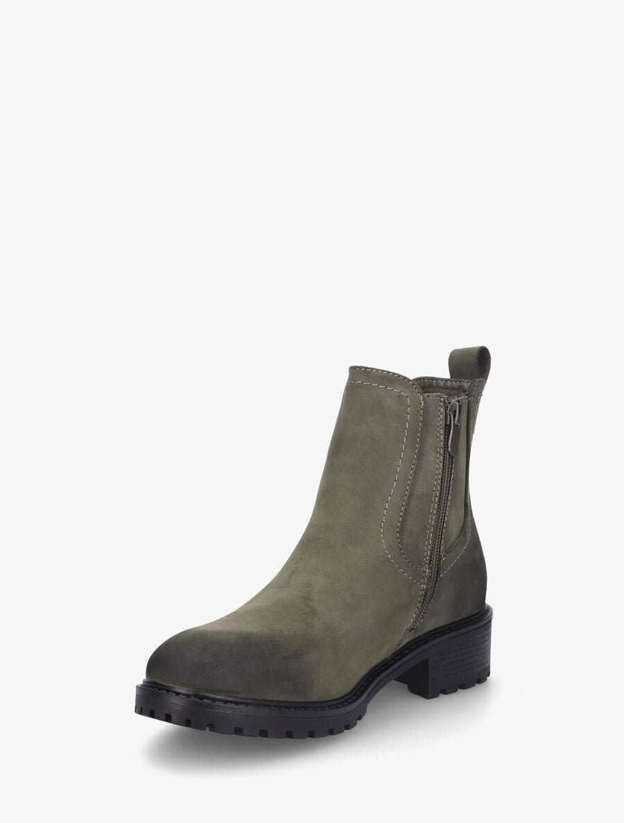 Bottines en suédine à semelle crantée - Kaki - 3