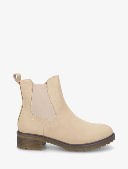 Bottines en suédine à semelle crantée - Beige - 1