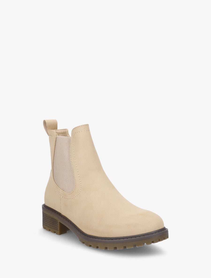 Bottines en suédine à semelle crantée - Beige - 2