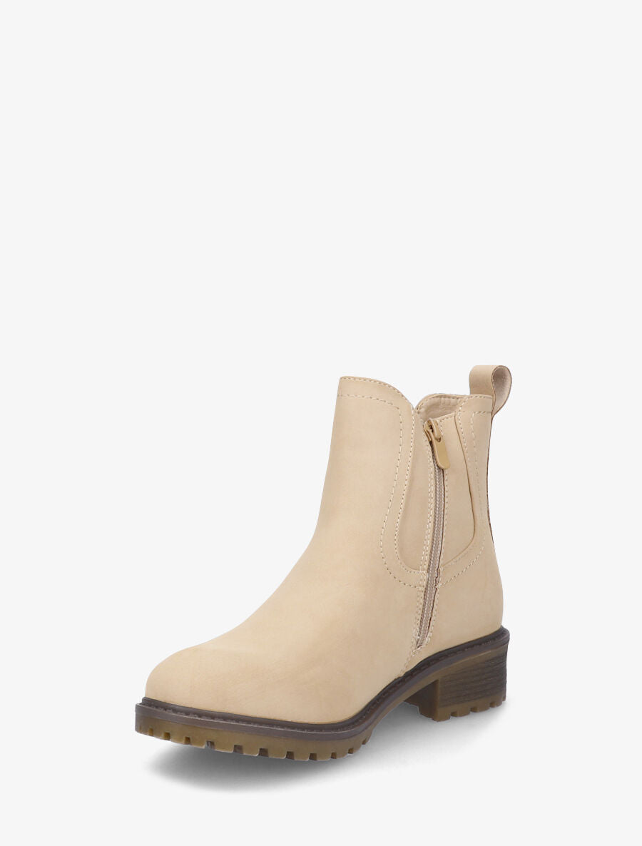 Bottines en suédine à semelle crantée - Beige - 3