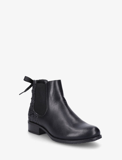 Bottines à contrefort pailleté style corset - Noir - 2