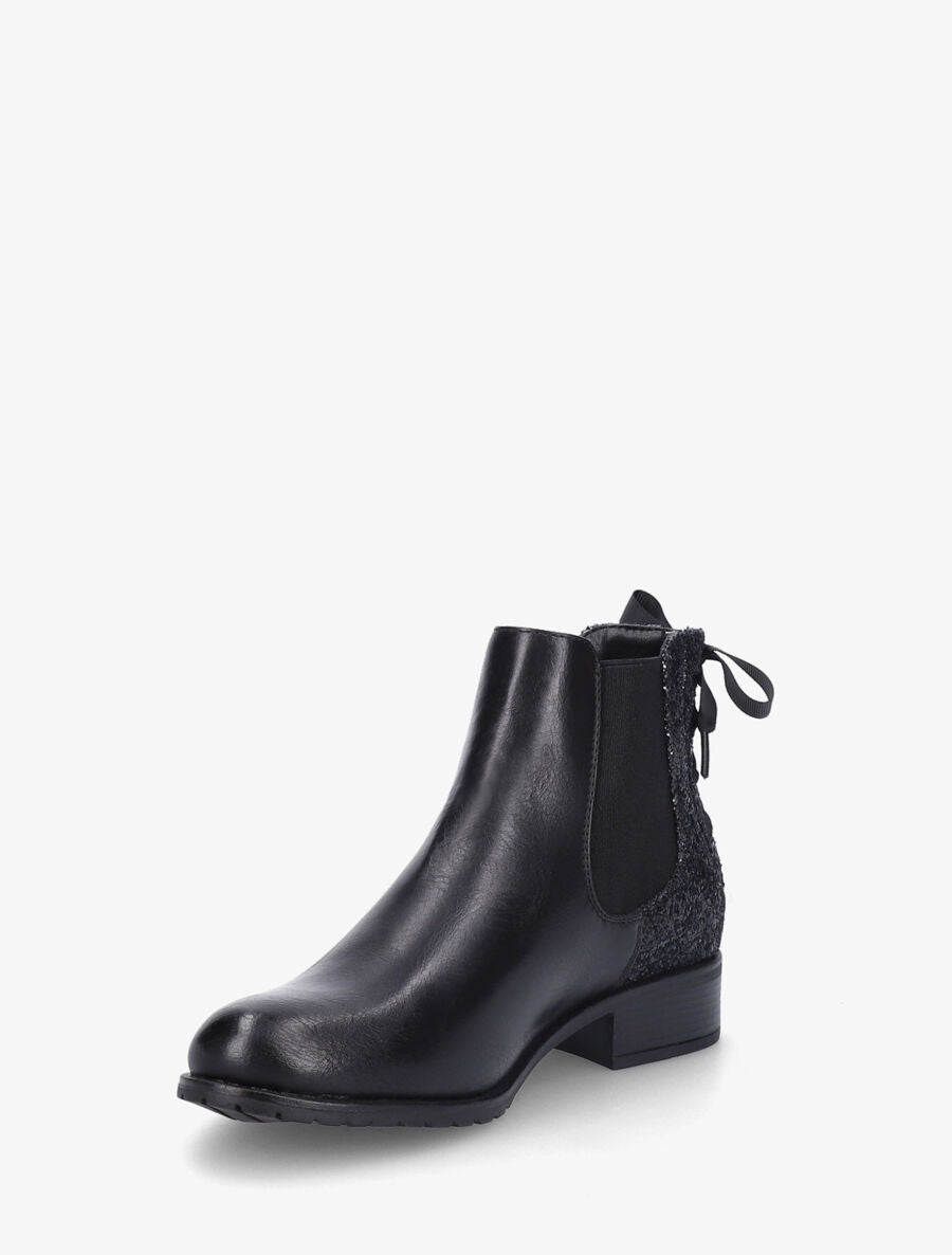 Bottines à contrefort pailleté style corset - Noir - 3