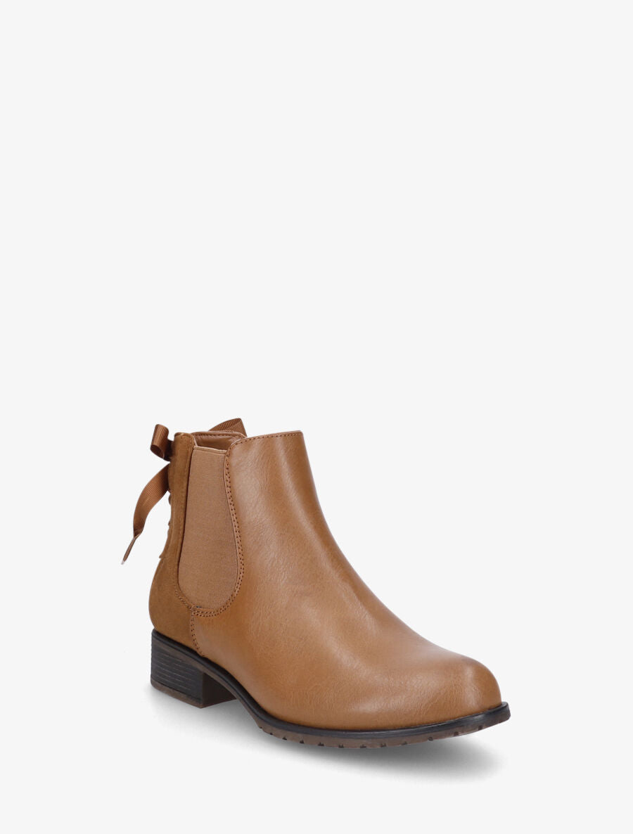 Bottines à contrefort style corset - Camel - 2