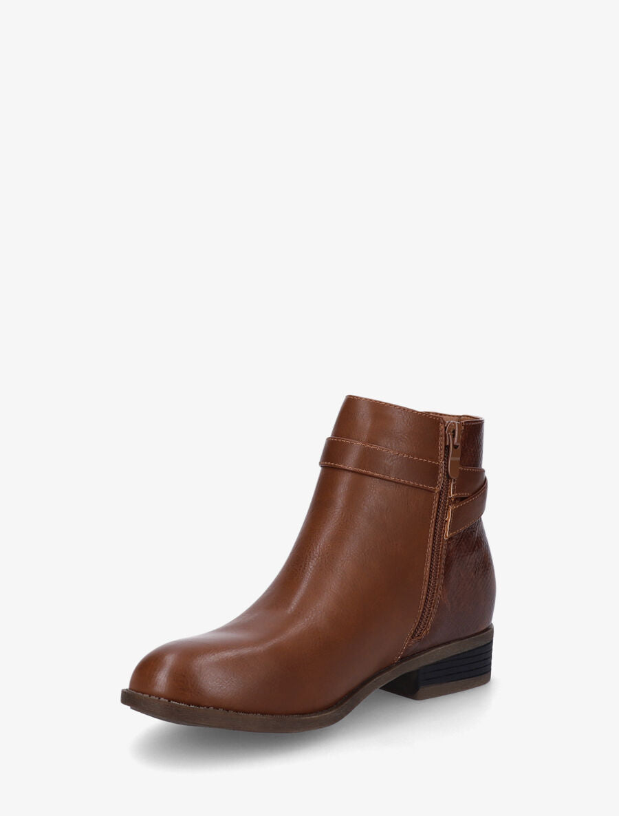 Bottines à contrefort python - Camel - 3