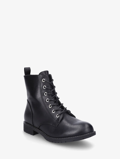 Bottines plates à lacets - Noir - 2