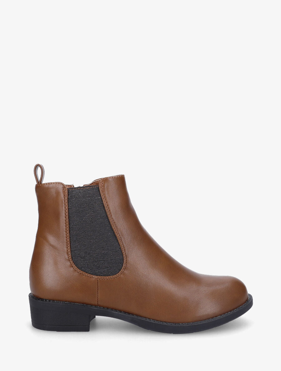 Bottines plates élastiquées et irisées - Camel - 5