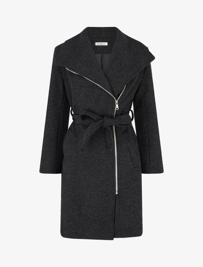 Duffle-coat uni à capuche - Gris anthracite - 1