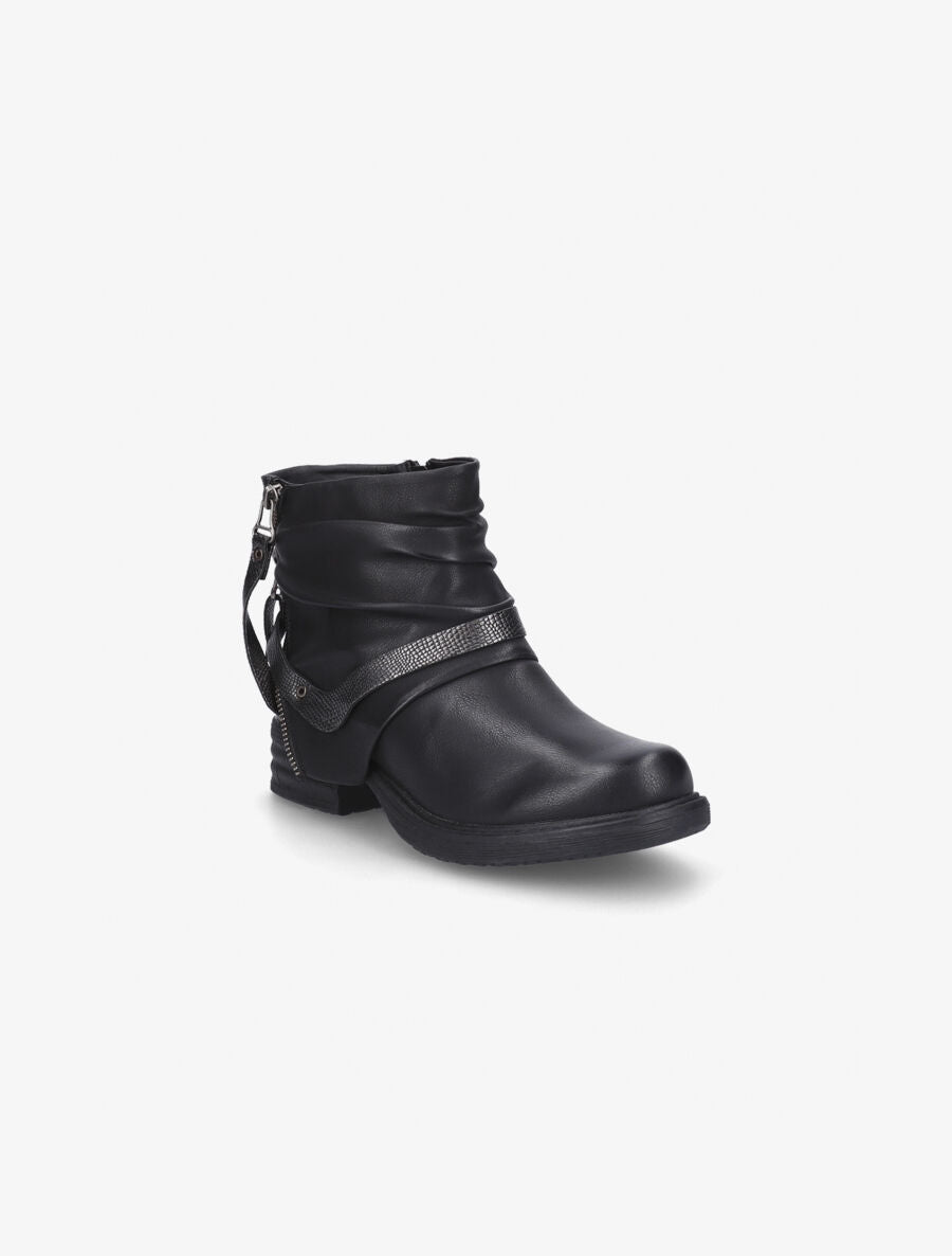 Boots écailles et zips noir - Noir - 2