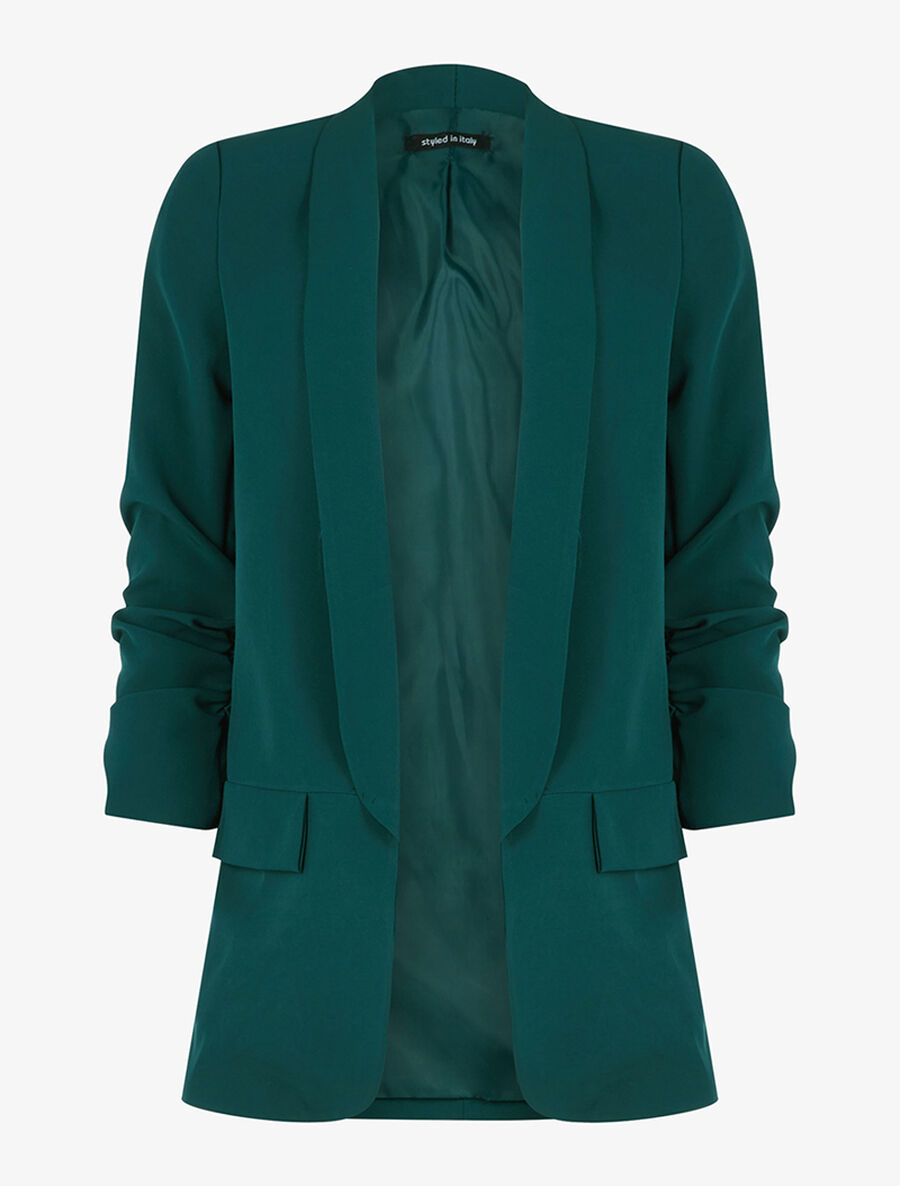 Blazer à manches plissées - Vert - 1