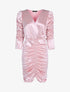 Robe froncée à manches longues - Rose - 1
