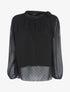 Blouse en voile une épaule à nouer - Noir - 1
