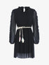 Robe en voile fin et manches volantées - Noir - 1