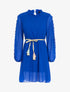 Robe en voile fin et manches volantées - Bleu électrique - 1