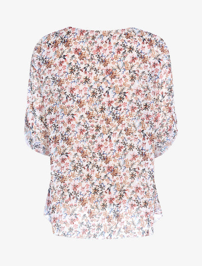 Blouse imprimé floral coupe ample - Écru - 2