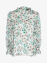 Blouse fleurie à encolure volantée - Beige - 1
