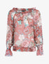 Blouse transparente bas de taille élastiquée - Rose foncé - 1