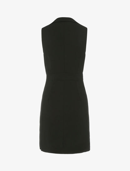 Robe portefeuille à boutons contrastants - Noir - 2