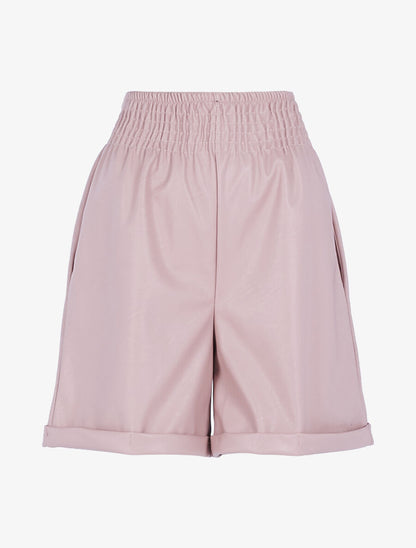Short oversize en simili - Rose - 1
