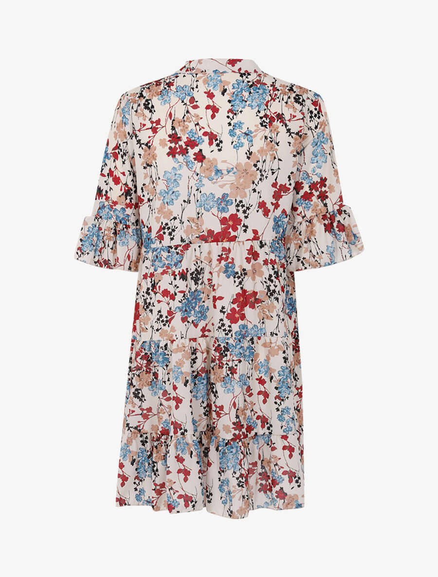 Robe ample coupe droite imprimé - Écru - 2