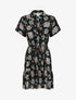Robe cintrée imprimé à buste boutonné - Noir - 1