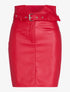 Jupe ceinturée à taille haute - Rouge - 1