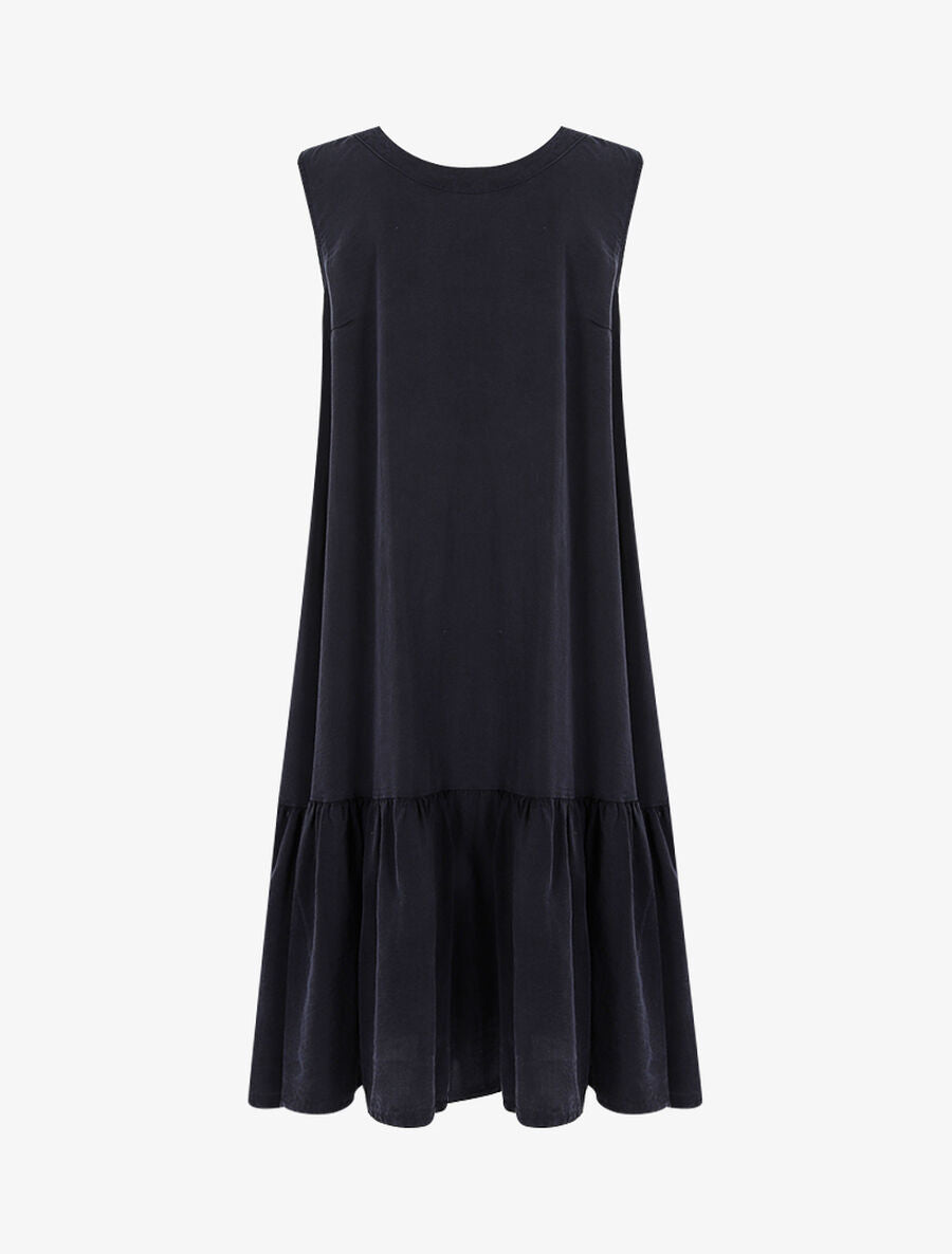 Robe à grand volant - Marine - 2