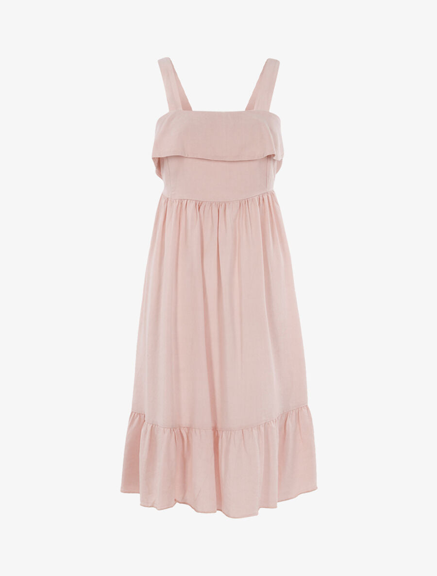 Robe à bord volanté - Rose - 1