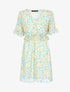 Robe fleurie à taille volantée - Écru - 1