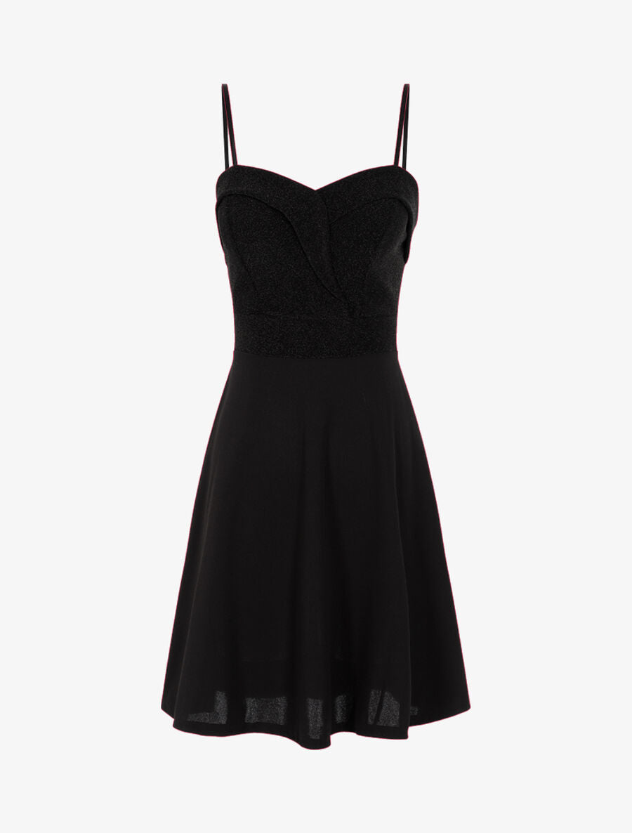 Robe patineuse à bustier pailleté - Noir - 1