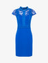 Robe fourreau buste à bandes dentelle - Bleu électrique - 1