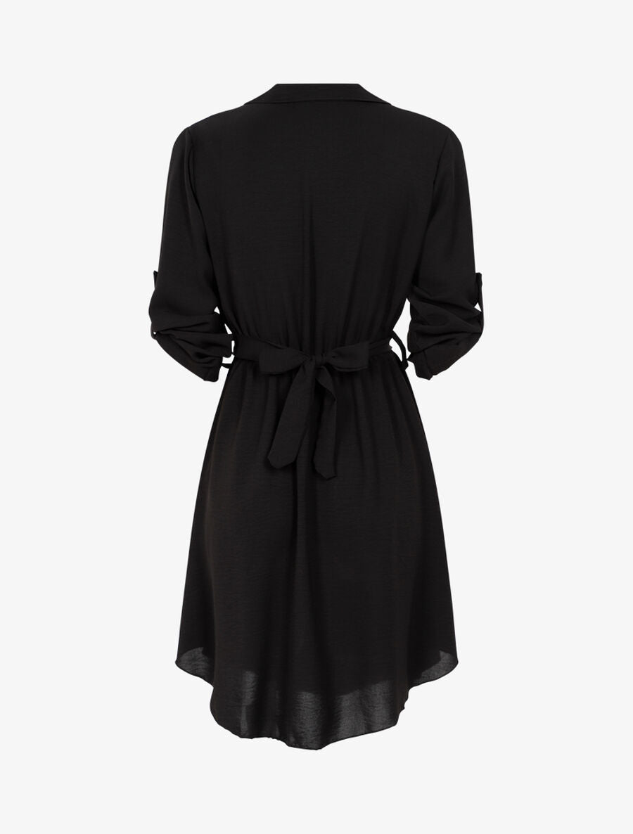 Robe chemise coupe patineuse - Noir - 2